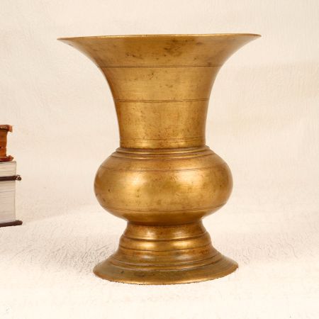 South Indian Art Brown Brass Holy Pot for Hindu Rituals