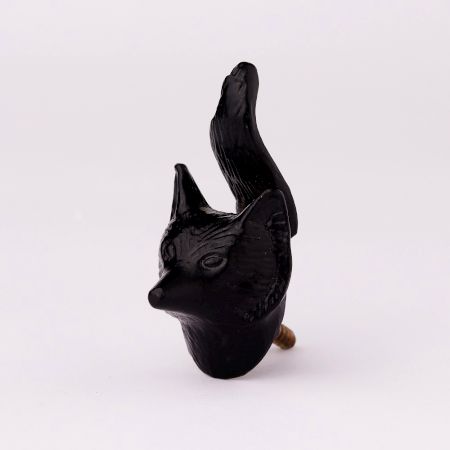 Modern Decorative Black Fox Face Iron Wall Hook