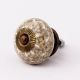 White Crackle Wheel Ceramic Cabinet Knob