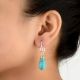 Turquoise And 92.5 Sterling Silver Earrings Danglers