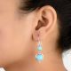 92.5 Sterling Silver Earrings Turquoise Gemstone Earrings
