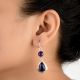 92.5 Sterling Silver Earrings Amethyst Crystal Drop Earrings