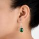 92.5 Sterling Silver Earrings Green Aventurine Modern Style Earrings