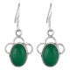 92.5 Sterling Silver Earrings Green Aventurine Modern Style Earrings