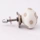 White Etched Ceramic Knob 45