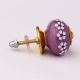 Purple Ceramic Floral Round Cabinet Knob