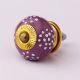 Purple Ceramic Floral Doted Dresser Knob