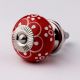 Red Floral Ceramic Knob