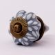 Grey Leaf Medium Ceramic Knob