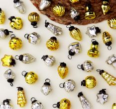 Silver and Golden Christmas Tree Ornaments- Pack of 25