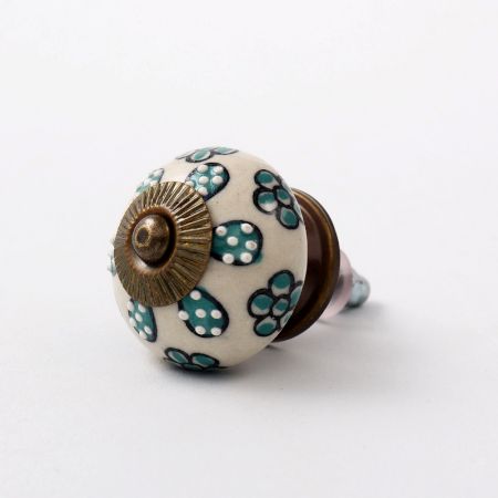 Sea Green Tiny Flower Cabinet Knob