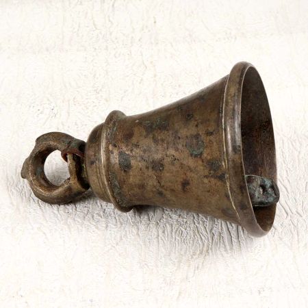 Elegant Brown Bell Metal Temple Bell for Prayer Room