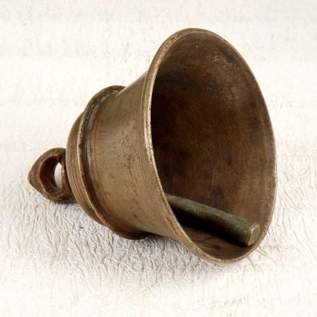 Handcrafted Bell Metal Brown Temple Bell for Prayer Room