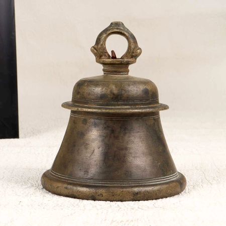 Elegant Brown Vintage Temple Bell Made of Finest Bell Metal