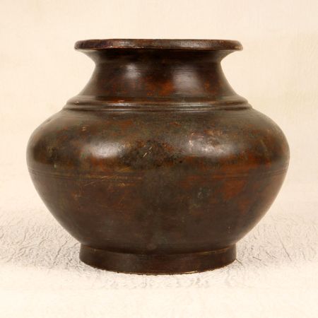Brown Traditional Holy Pot Made of Brass from Gujarat
