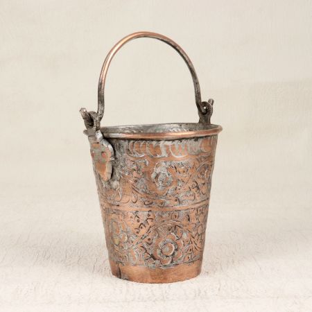Small Islamic Art Bucket Made of Copper for Decoration