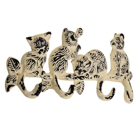 Modern Distressed Cats Iron Wall Hook