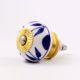 White Navy Blue Leaf Knob