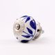 White Navy Blue Leaf Knob