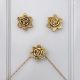 Modern Golden Rose Flower Aluminium Wall Hooks-3 Pieces