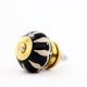 Black Floral Ceramic Cabinet Knob