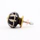 Black Floral Ceramic Cabinet Knob