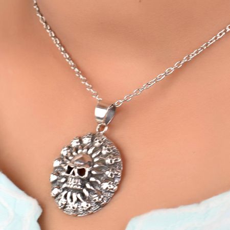 92.5 Sterling silver Pendant Circle of Skulls For Men
