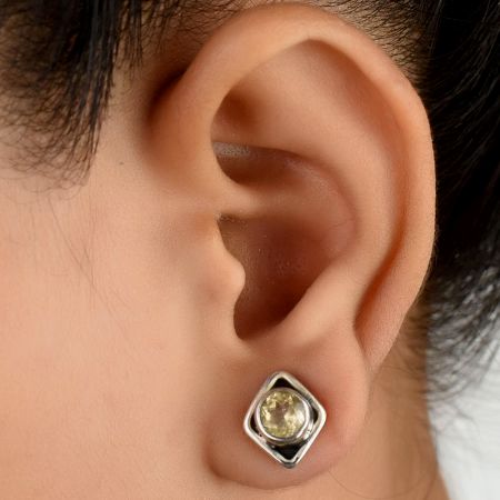 92.5 Sterling Silver Earrings Two Bezel Set Garnet and Moonstone Dangler Earrings