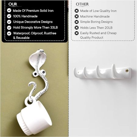 Decorative Snake Iron Hooks