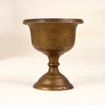 Traditional Handmade Brass Holy Cup with Stand for Decor
