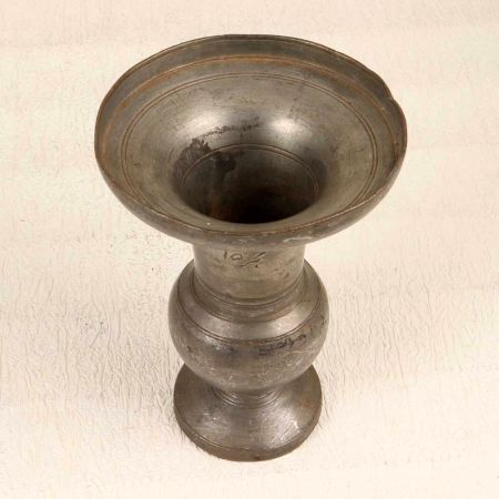 Handmade Nickel Plated Brass Flower Pot in South Indian Art