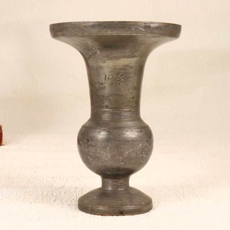 Handmade Nickel Plated Brass Flower Pot in South Indian Art