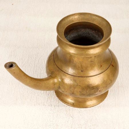 Vintage Handcrafted Holy Water Pot with Spout Made of Finest Brass