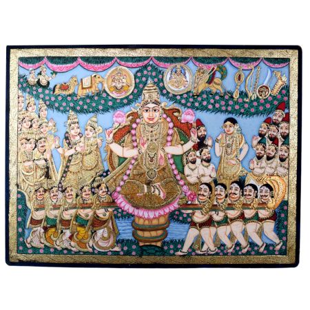 Handmade Tanjore Lakshmi Avatarana Painting for Home Decor