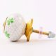 Pea  Green Floral Crackle Ceramic Dresser Knob