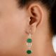 92.5 Sterling Silver Earrings Natural Green Aventurine
