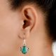 92.5 Sterling Silver Green Blue Green Jade Earrings For women