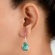 92.5 Sterling Silver Earings Amazonite Round Drop Fancy Earrings
