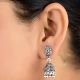 92.2 Sterling Silver Earrings Rose And Paisley Engraved Jhumkis