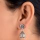 92.5 Sterling Silver Earrings Leaf Dome Shaped Traditional Jhumkis