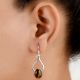92.5 Sterling Silver Earrings Simple Design Tiger eye Drop Dangler Earrings
