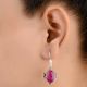92.5 Pink Tourmaline Sterling Silver Earrings Semi Precious Stones Earrings