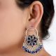 Sterling 92.5 Silver Beautiful Dangling Earrings with Tanzanite Beads