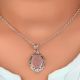 92.5 Sterling Silver Pendant Rose Quartz Decorative Border Pendant