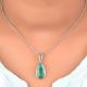 92.5 Sterling Silver Pendent Green Malachite With Traditional Border Design