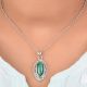92.5 Sterling Silver Pendent Green Malachite With Traditional Border Design