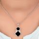 92.5 Sterling Silver Black Onyx  Pendant In Square And Round Shape