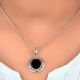 92.5 Sterling Silver Black Onyx Round Shaped Designer Pendant