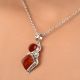 92.5 Sterling Silver Pendant Round And Square Tiered Red Carnelian Stone