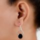 92.5 Sterling Silver Earrings Round Framed Drop Earrings For Women